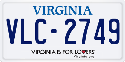 VA license plate VLC2749