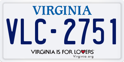 VA license plate VLC2751