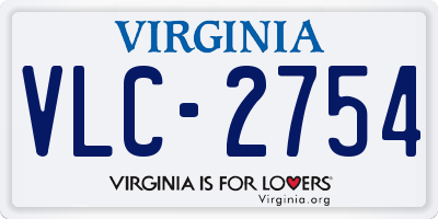 VA license plate VLC2754