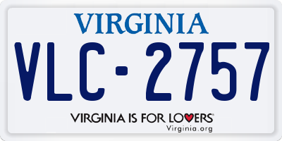 VA license plate VLC2757