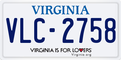 VA license plate VLC2758