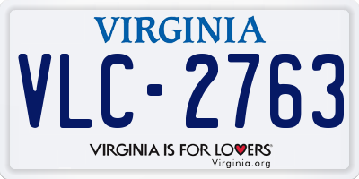 VA license plate VLC2763