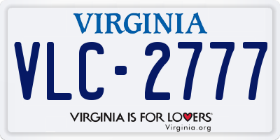 VA license plate VLC2777