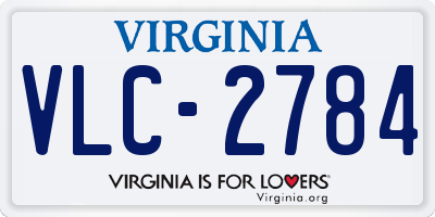 VA license plate VLC2784
