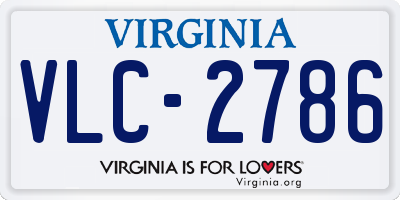 VA license plate VLC2786
