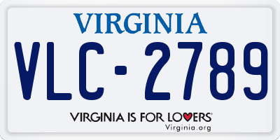 VA license plate VLC2789