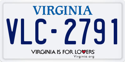 VA license plate VLC2791