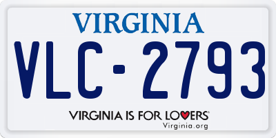 VA license plate VLC2793
