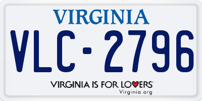 VA license plate VLC2796