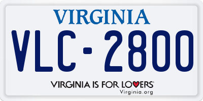 VA license plate VLC2800