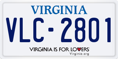 VA license plate VLC2801