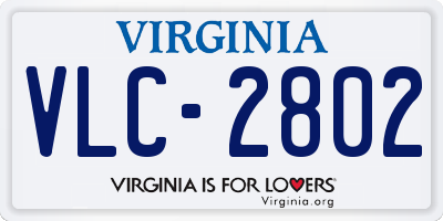 VA license plate VLC2802