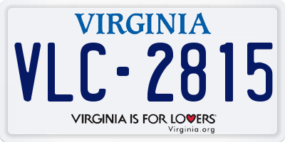 VA license plate VLC2815
