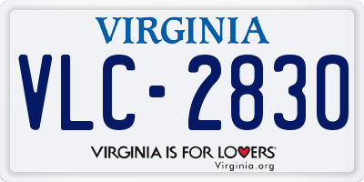 VA license plate VLC2830