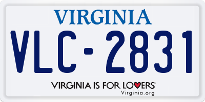 VA license plate VLC2831