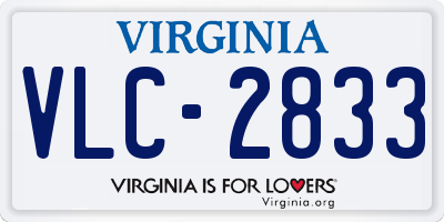 VA license plate VLC2833