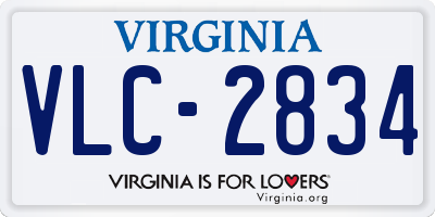 VA license plate VLC2834