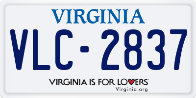 VA license plate VLC2837