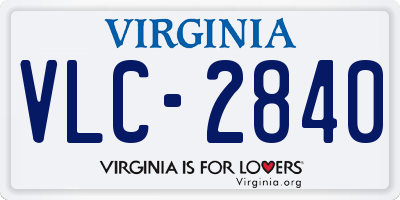 VA license plate VLC2840