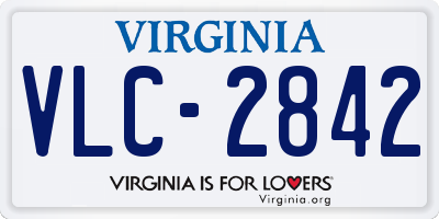 VA license plate VLC2842