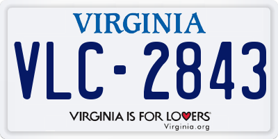 VA license plate VLC2843