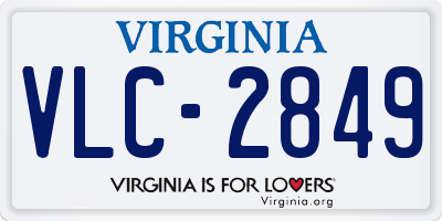 VA license plate VLC2849