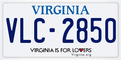 VA license plate VLC2850