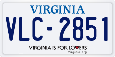 VA license plate VLC2851