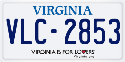 VA license plate VLC2853