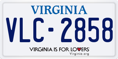 VA license plate VLC2858
