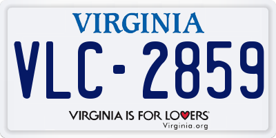 VA license plate VLC2859