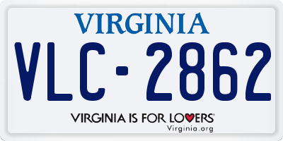 VA license plate VLC2862