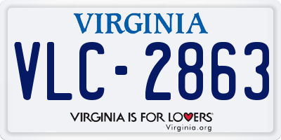 VA license plate VLC2863