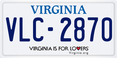 VA license plate VLC2870