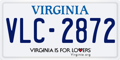 VA license plate VLC2872