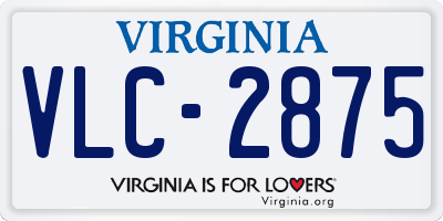 VA license plate VLC2875