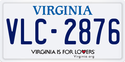 VA license plate VLC2876