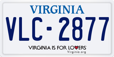 VA license plate VLC2877