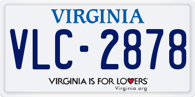 VA license plate VLC2878