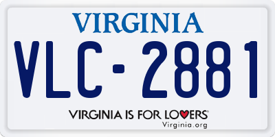 VA license plate VLC2881