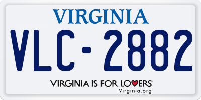 VA license plate VLC2882