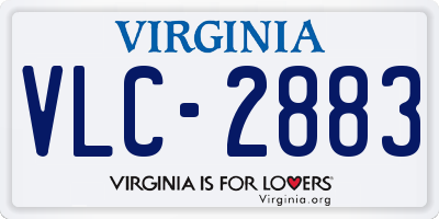 VA license plate VLC2883