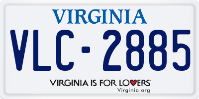 VA license plate VLC2885