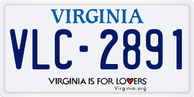 VA license plate VLC2891