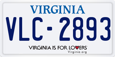 VA license plate VLC2893