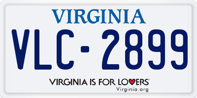 VA license plate VLC2899