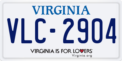 VA license plate VLC2904