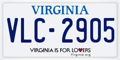 VA license plate VLC2905