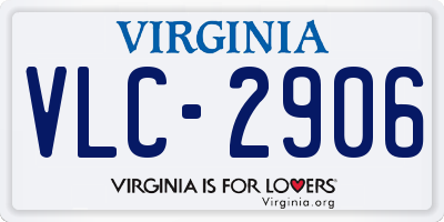 VA license plate VLC2906