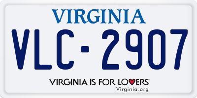 VA license plate VLC2907